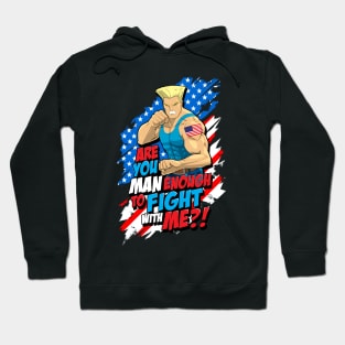 Street Fighter Guile: Are You Man Enough to Fight With Me? (Blue) Hoodie